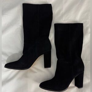 Ladies Black Suede Ralph Lauren Artisan Boots 8.5